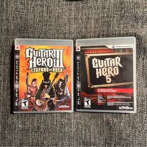 Lot Guitar Hero III Legends of Rock and Guitar Hero 5 for Sony PlayStation 3 PS3